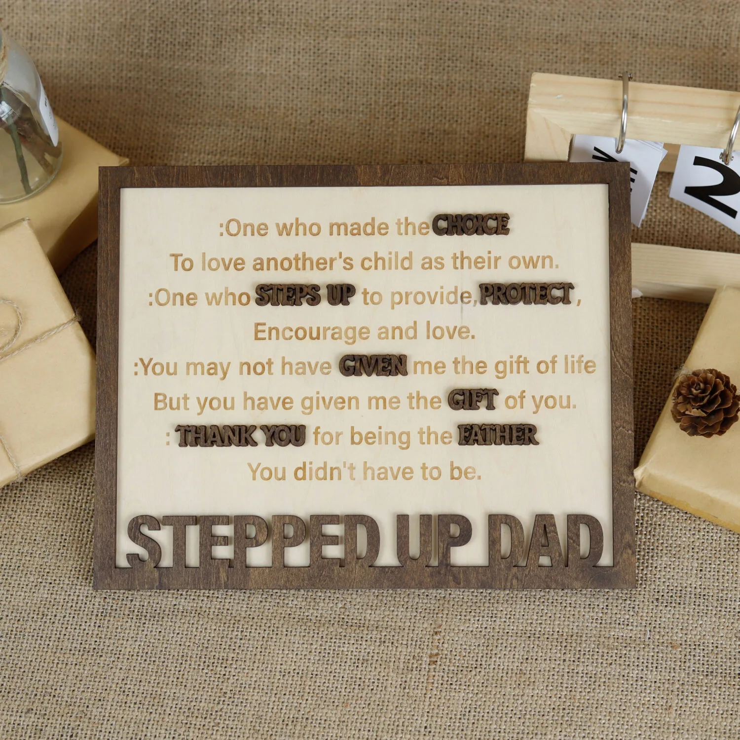 Personalized Dad Sign | Honor Your Stepfather With Custom Wood | Unique Personalized Stepfather Gifts | Dad's Custom Sign - Image 4