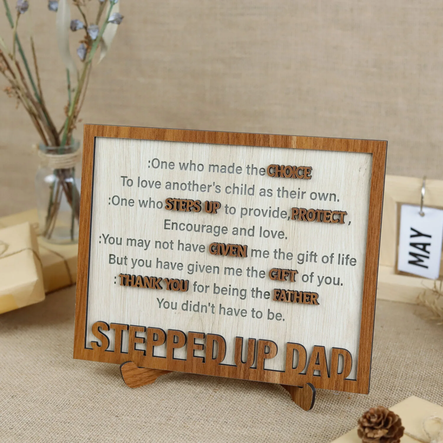Personalized Dad Sign | Honor Your Stepfather With Custom Wood | Unique Personalized Stepfather Gifts | Dad's Custom Sign - Image 9