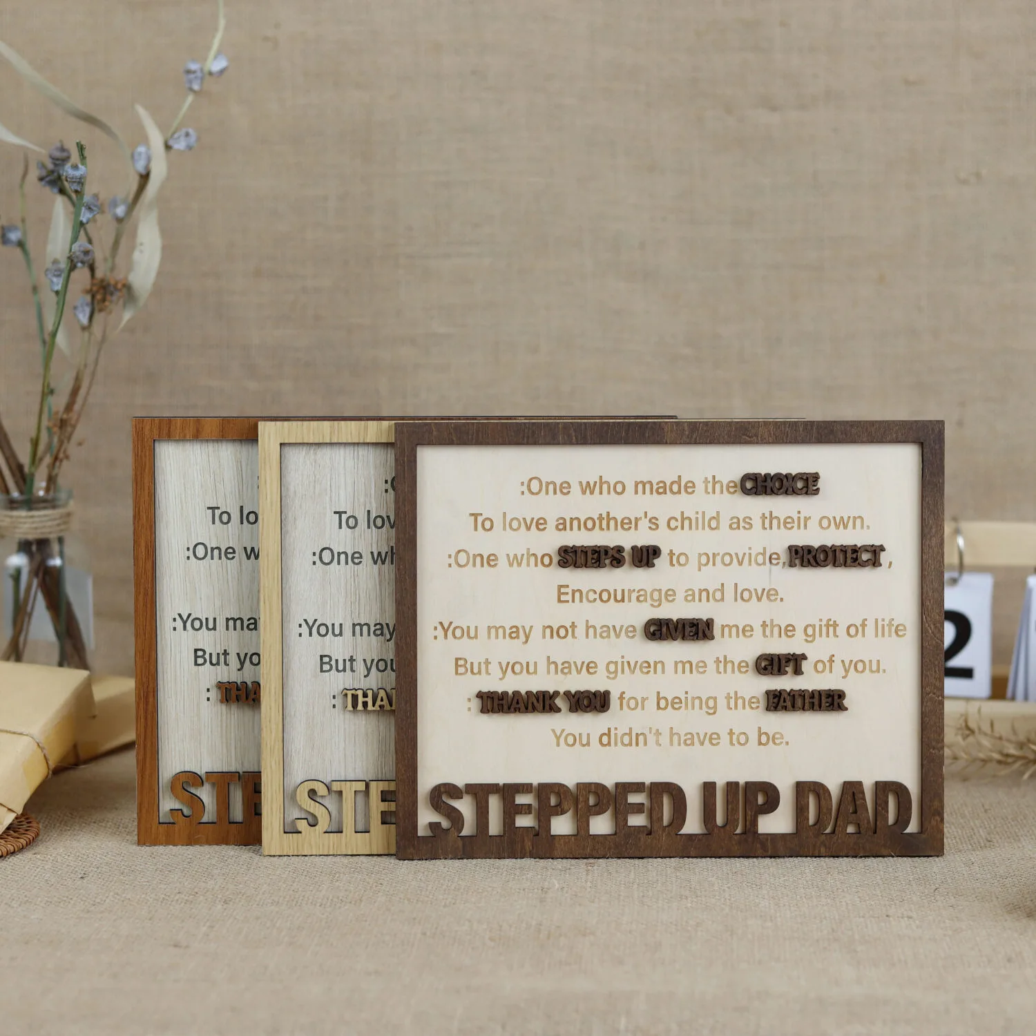 Personalized Dad Sign | Honor Your Stepfather With Custom Wood | Unique Personalized Stepfather Gifts | Dad's Custom Sign - Image 10