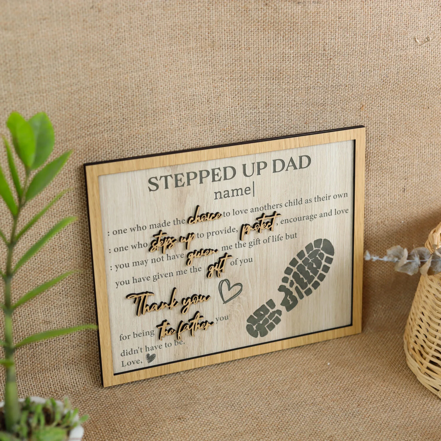 Wooden Sign for Dad | Custom Wooden Sign for Step Dad | Celebrate His Legacy | Step Dad Support Gift | Personalized Wooden Memorial - Image 7