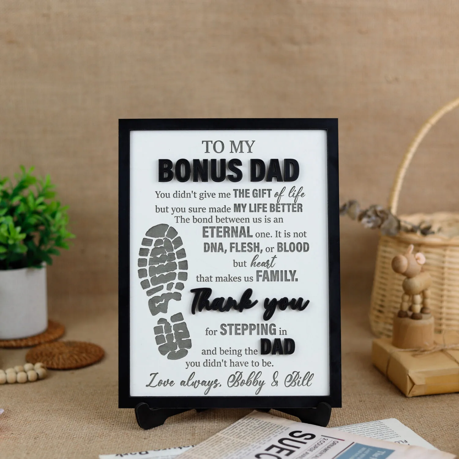 My Stepfather Memorial Plaque | Honor Your Stepfather With A Custom Memorial Plaque | Personalized Dad Memorial Plaque | Unique Stepfather Memorial - Image 5