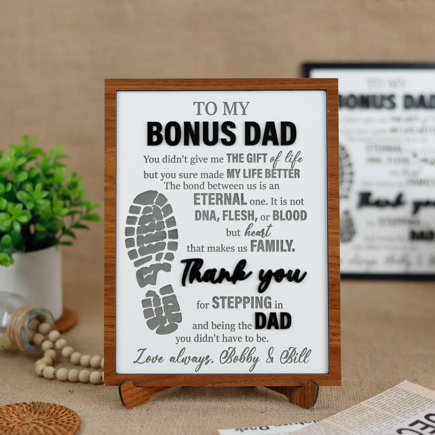 My Stepfather Memorial Plaque | Honor Your Stepfather With A Custom Memorial Plaque | Personalized Dad Memorial Plaque | Unique Stepfather Memorial - Image 8