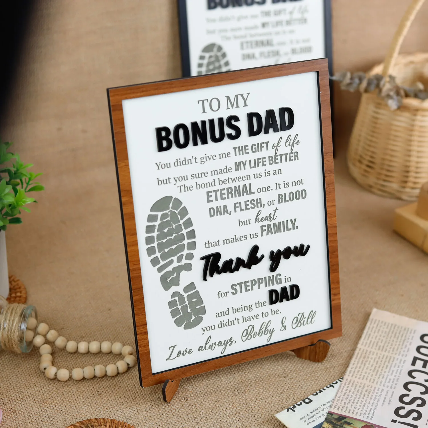 My Stepfather Memorial Plaque | Honor Your Stepfather With A Custom Memorial Plaque | Personalized Dad Memorial Plaque | Unique Stepfather Memorial - Image 9