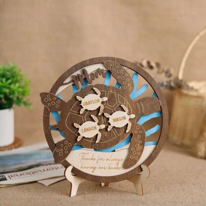 Personalized Sea Turtle Wooden Sign - A Coastal Keepsake Gift Drenched in Ocean Charm