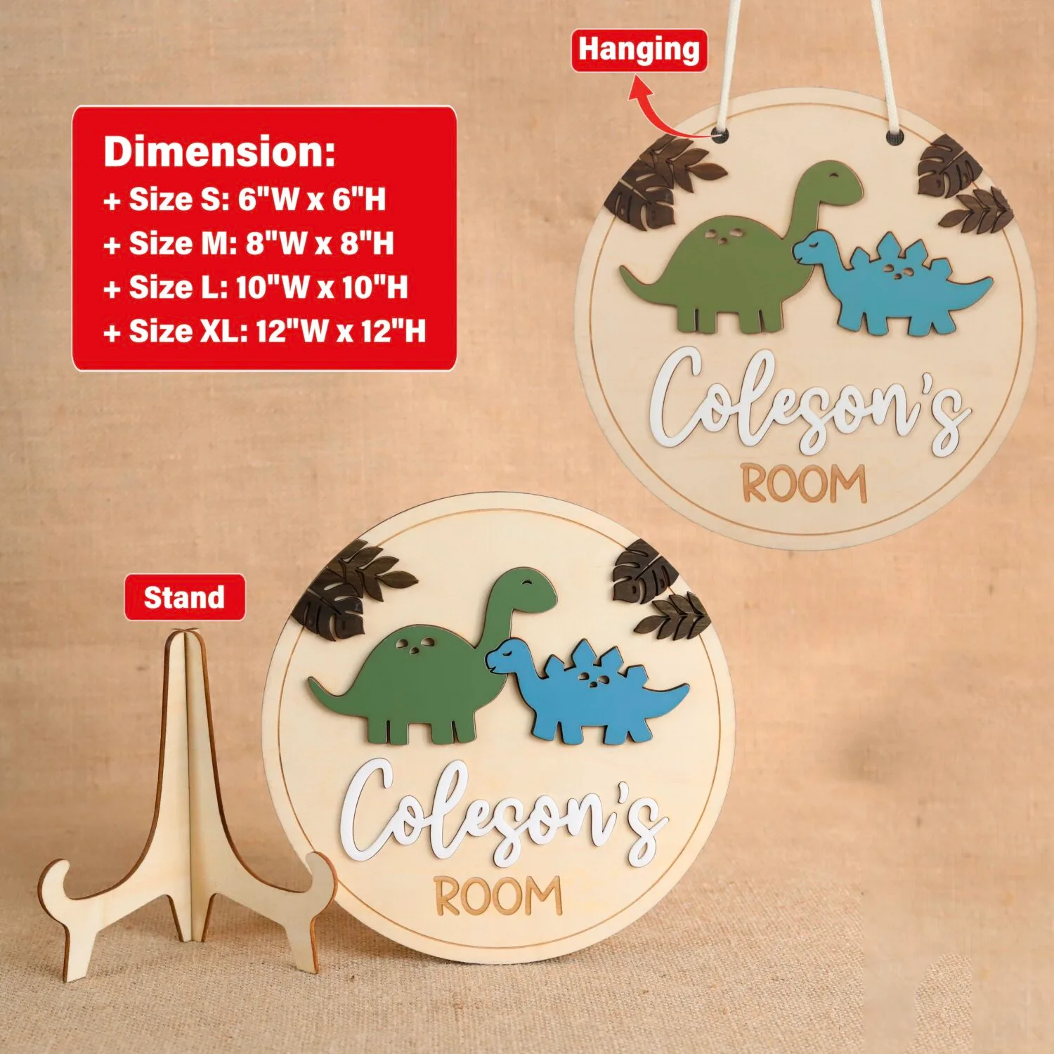 Personalized Dinosaur Name Plates for Kids | Custom Prehistoric Decorations | Jurassic Fun Personalized Dinosaur Signs | Custom Dinosaur Name Plates for Kids | Unique Room Decorations - Image 2