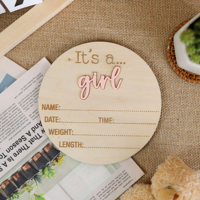 Baby Gender Reveal Sign with Scratch-Off | Personalized Wooden Keepsake | Baby Shower Gift - Image 4