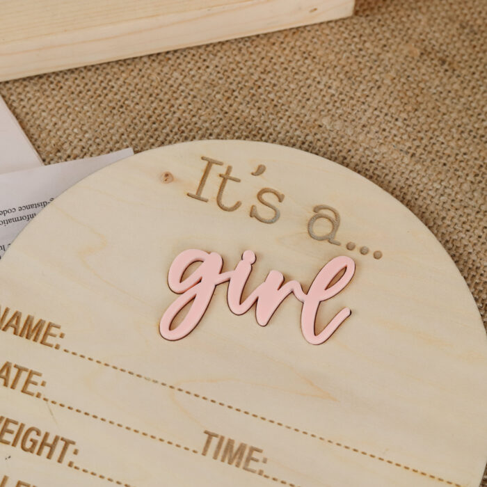 Baby Gender Reveal Sign with Scratch-Off | Personalized Wooden Keepsake | Baby Shower Gift - Image 5