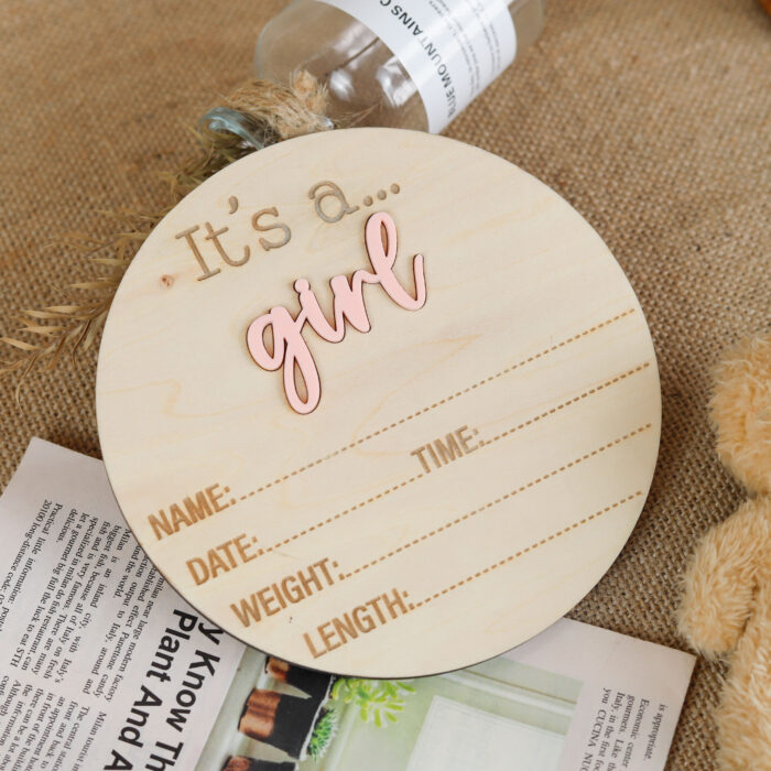 Baby Gender Reveal Sign with Scratch-Off | Personalized Wooden Keepsake | Baby Shower Gift - Image 7