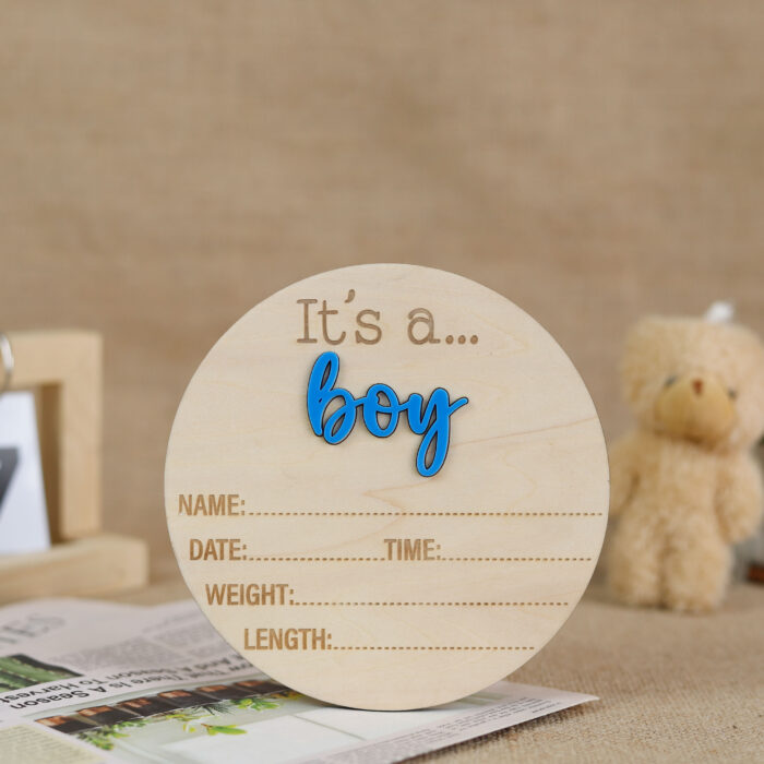 Baby Gender Reveal Sign with Scratch-Off | Personalized Wooden Keepsake | Baby Shower Gift - Image 8