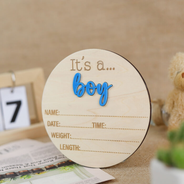 Baby Gender Reveal Sign with Scratch-Off | Personalized Wooden Keepsake | Baby Shower Gift - Image 9