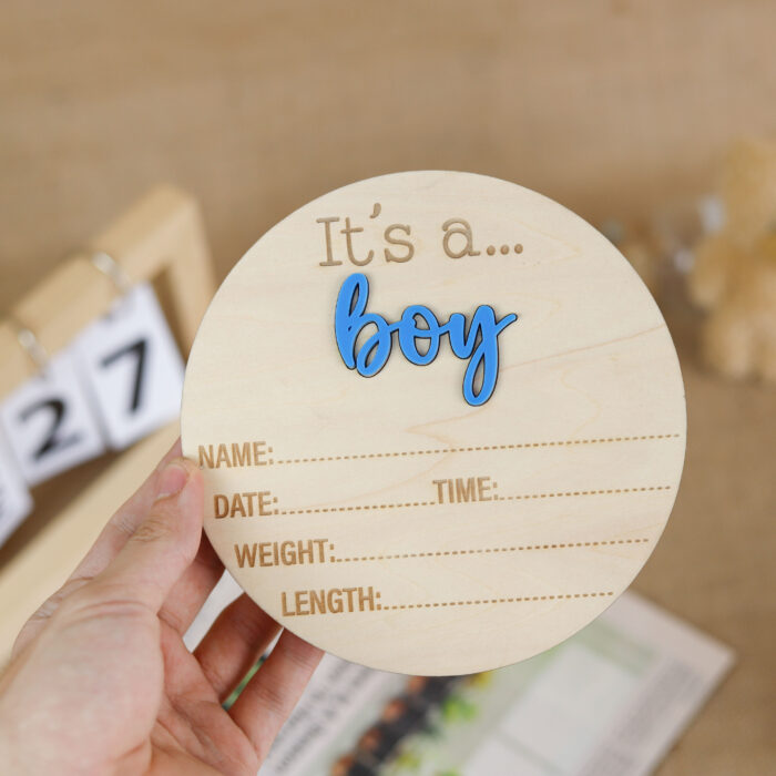 Baby Gender Reveal Sign with Scratch-Off | Personalized Wooden Keepsake | Baby Shower Gift - Image 10