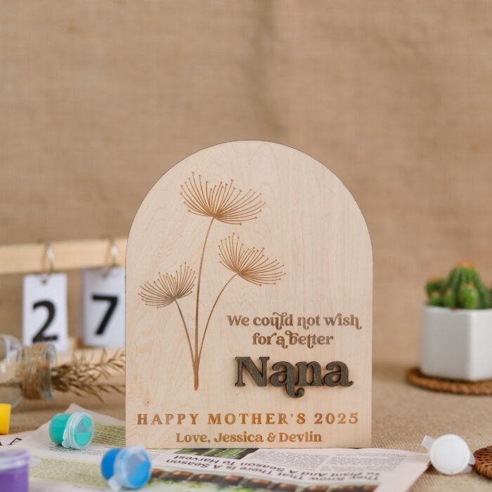 Personalized Dandelion Fingerprint Keepsake Board | Unique Dandelion Wood Ornaments | Personalized Family Fingerprint Gifts - Image 2