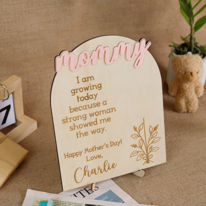 Unique Mother's Day Handprint Sign | Handcrafted Wood Ornaments | Crafty Mother's Day Gift Ideas - Image 3