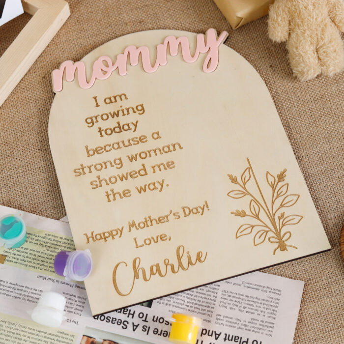 Unique Mother's Day Handprint Sign | Handcrafted Wood Ornaments | Crafty Mother's Day Gift Ideas - Image 6