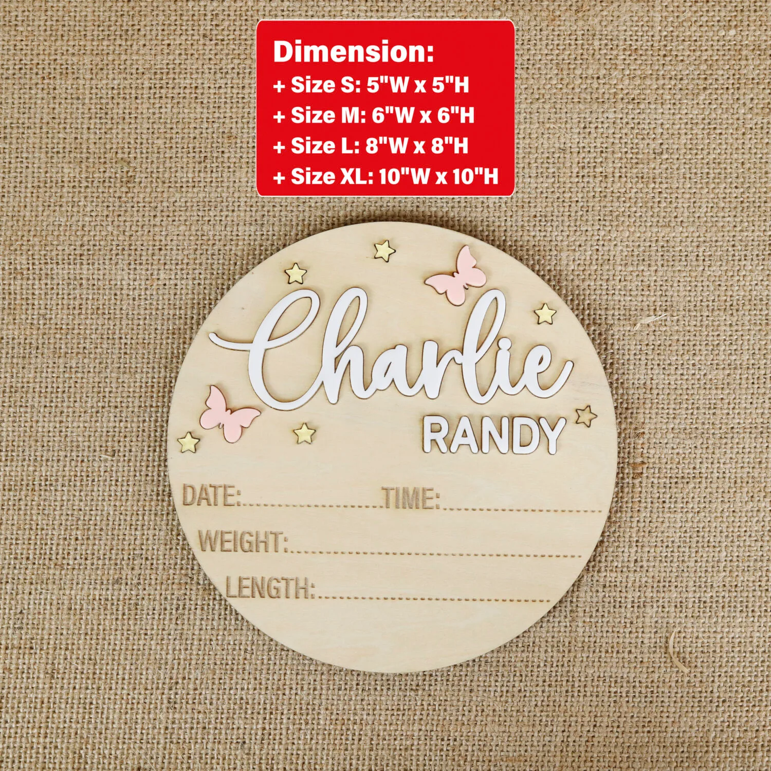 Exquisite Butterfly Themed Baby Sign | Personalized Baby Room Decor | Personalized Baby Gift - Image 11