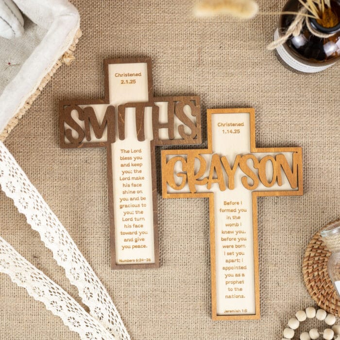 Personalized Children's Wooden Cross: Elegantly Celebrate Baptism And First Communion Milestones, A Meaningful Gift For Loved nes - Image 3