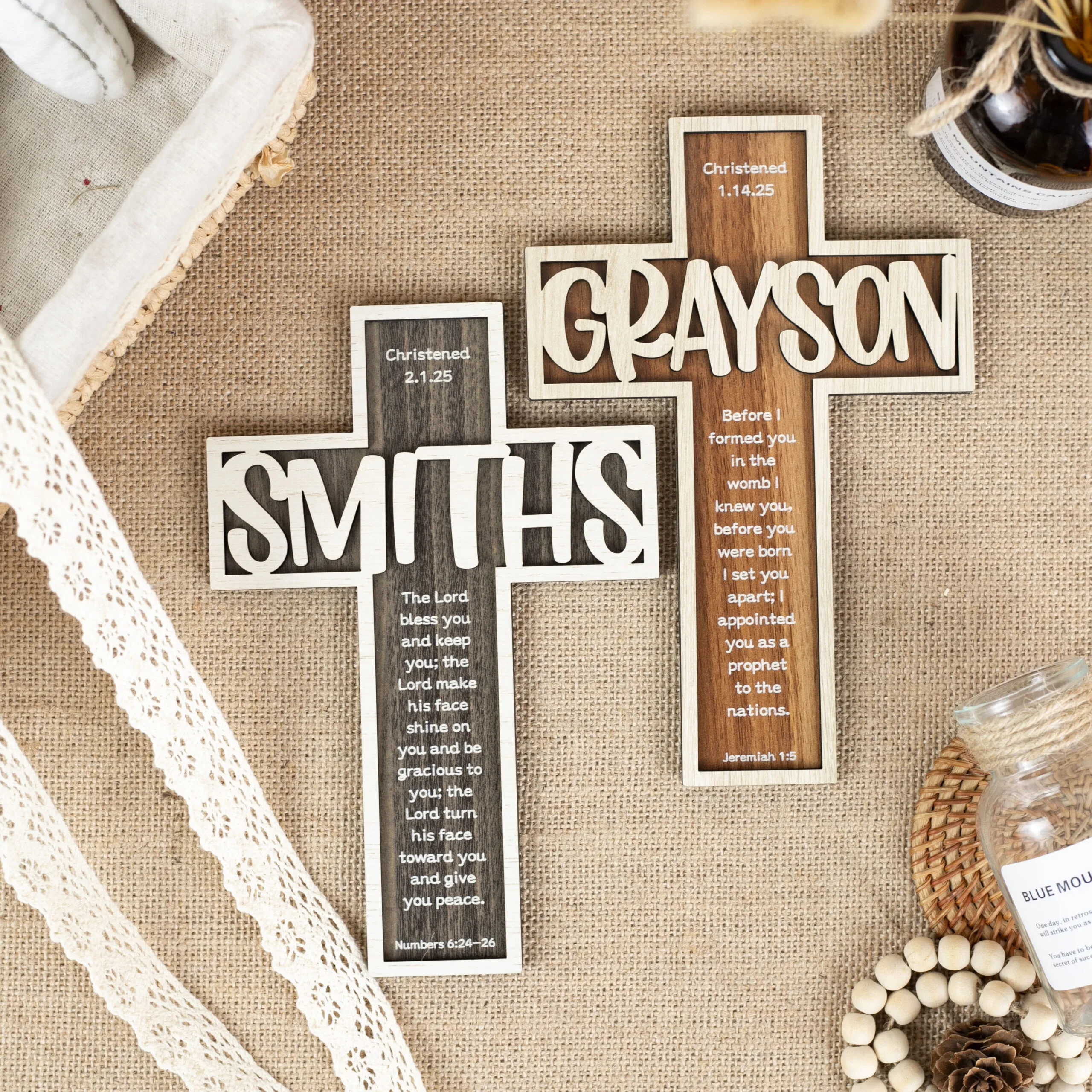 Personalized Children's Wooden Cross: Elegantly Celebrate Baptism And First Communion Milestones, A Meaningful Gift For Loved nes | Woodhug - Image 4