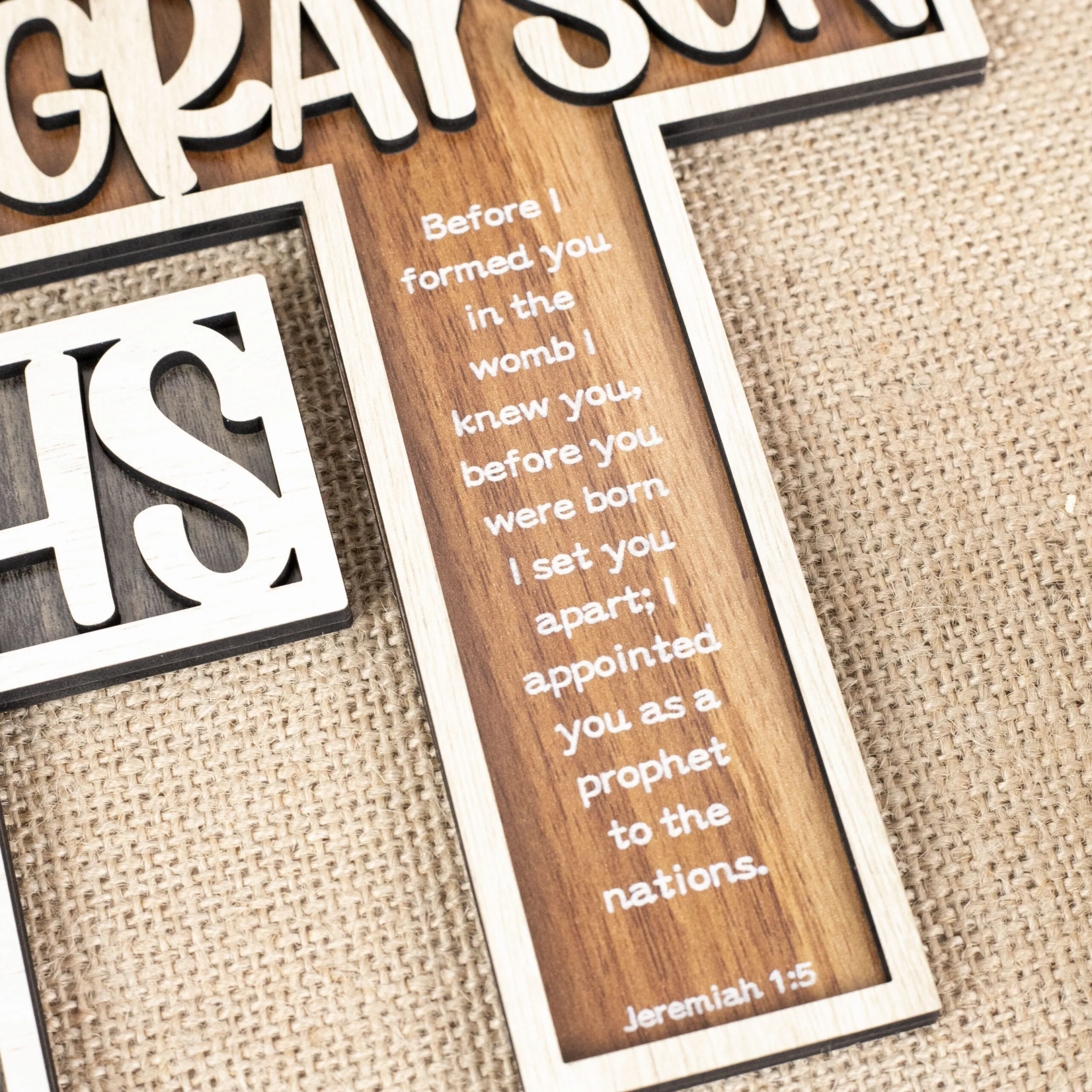 Personalized Children's Wooden Cross: Elegantly Celebrate Baptism And First Communion Milestones, A Meaningful Gift For Loved nes | Woodhug - Image 6