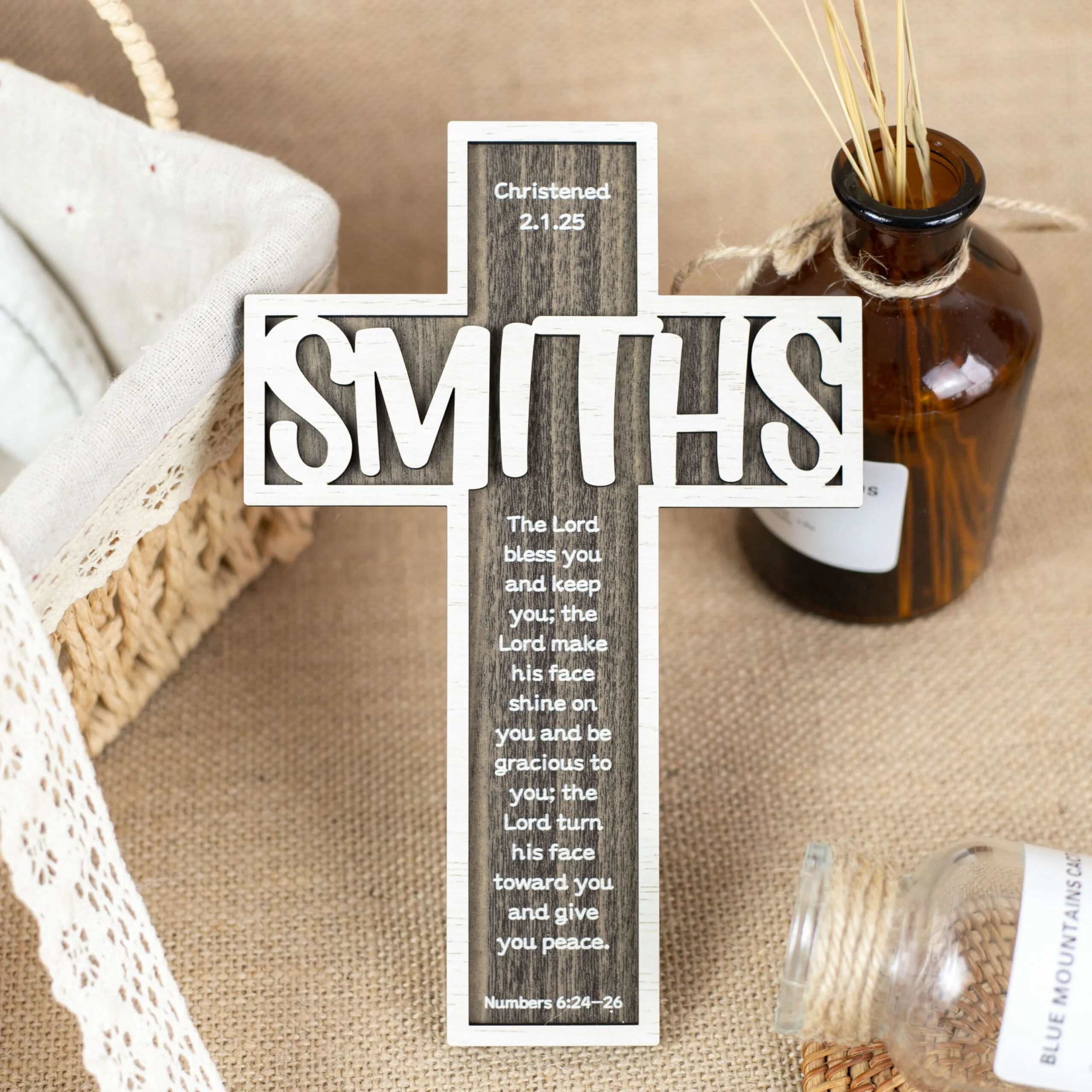 Personalized Children's Wooden Cross: Elegantly Celebrate Baptism And First Communion Milestones, A Meaningful Gift For Loved nes | Woodhug - Image 7