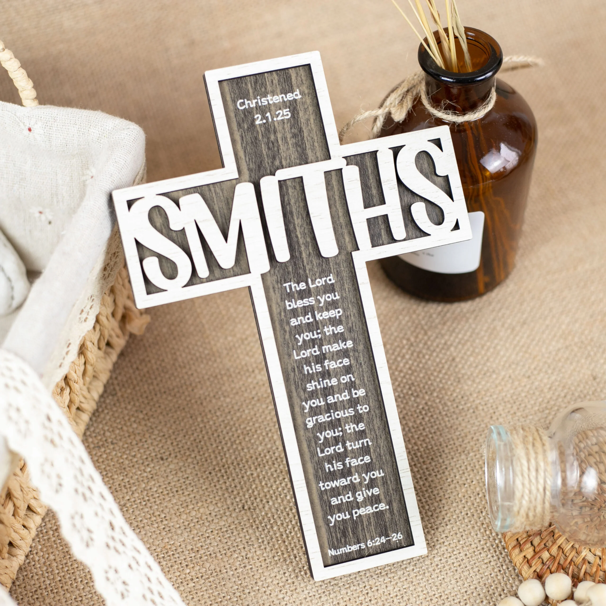 Personalized Children's Wooden Cross: Elegantly Celebrate Baptism And First Communion Milestones, A Meaningful Gift For Loved nes | Woodhug - Image 8