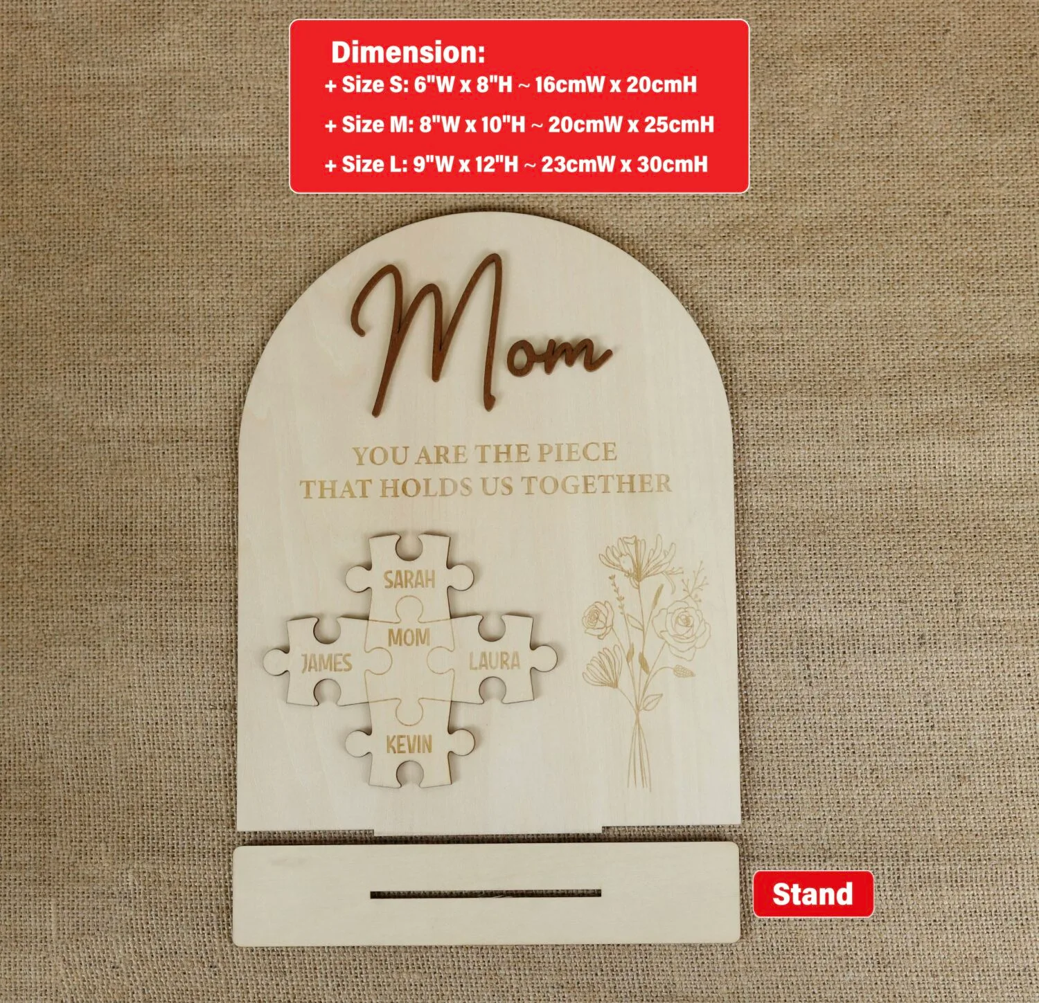 Personalized Mom Puzzle Sign | Celebrate with Personalized Puzzle Nameplate | Mother's Day keepsake - Image 2