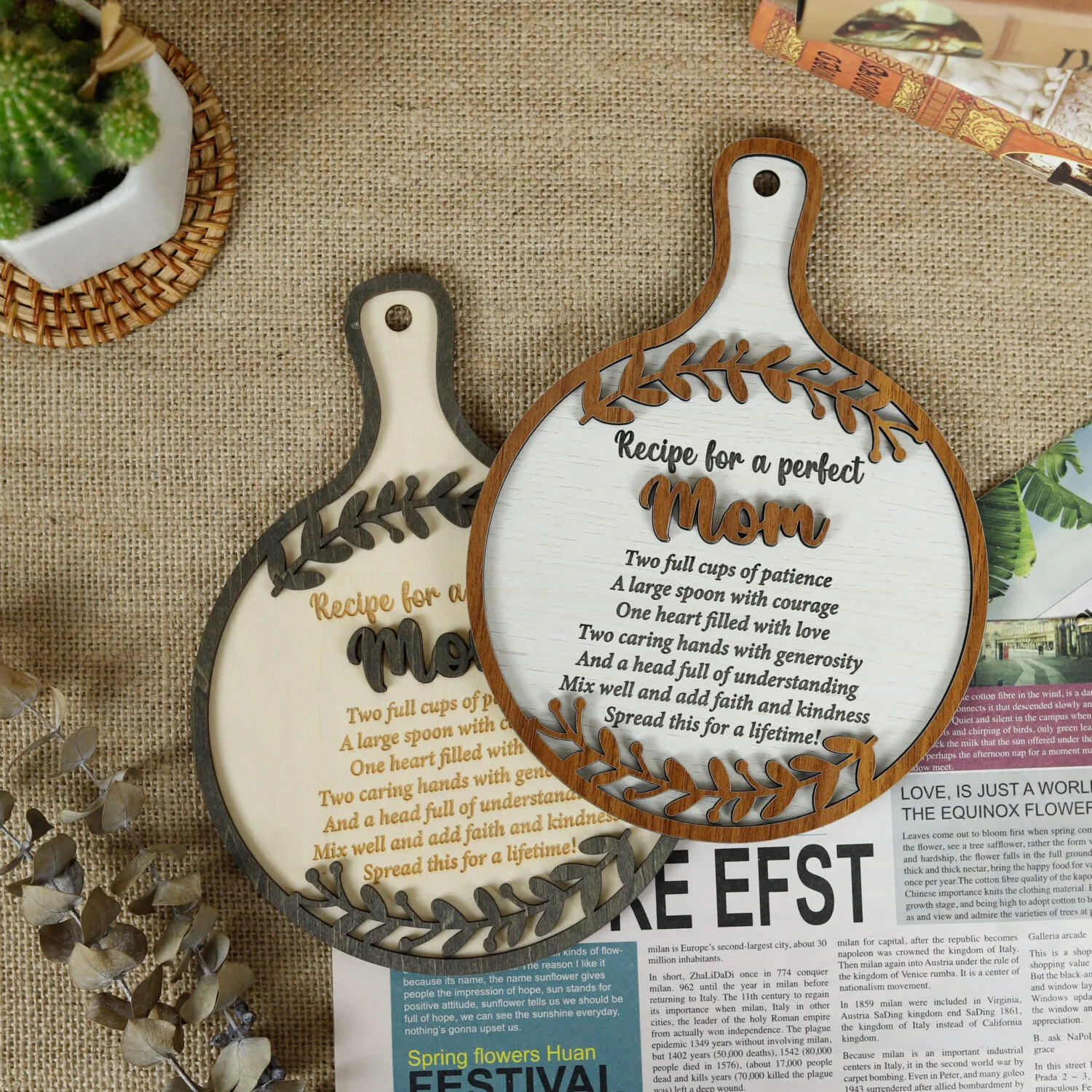 Personalized Recipe for a Perfect Mom Cutting Board - Custom Kitchen Keepsake