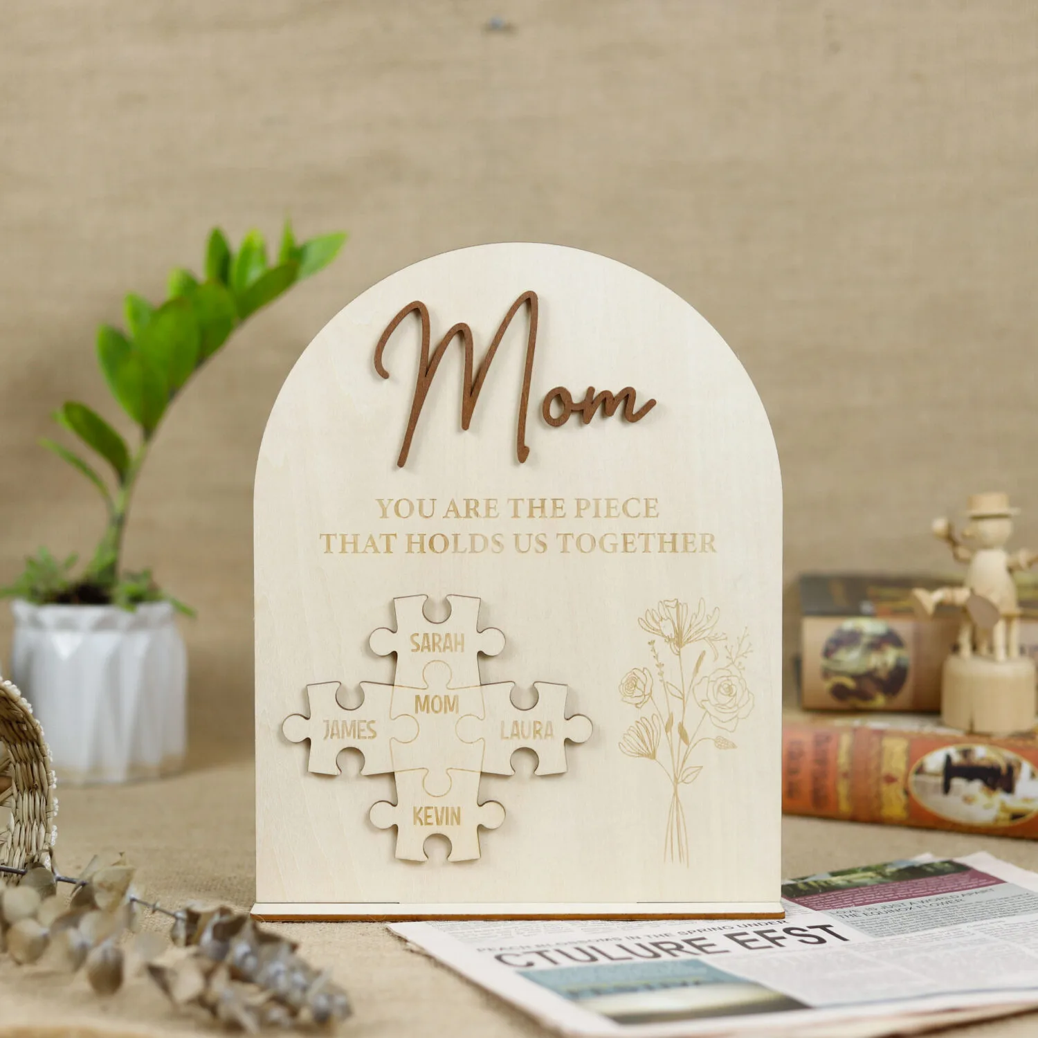 Personalized Mom Puzzle Piece Sign - A Mother’s Day Keepsake Masterpiece