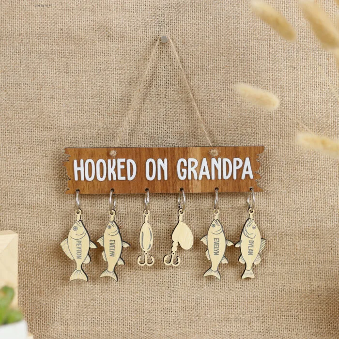 Personalized Dad Fishing Sign for Grandpa - A Reel Keepsake Gift