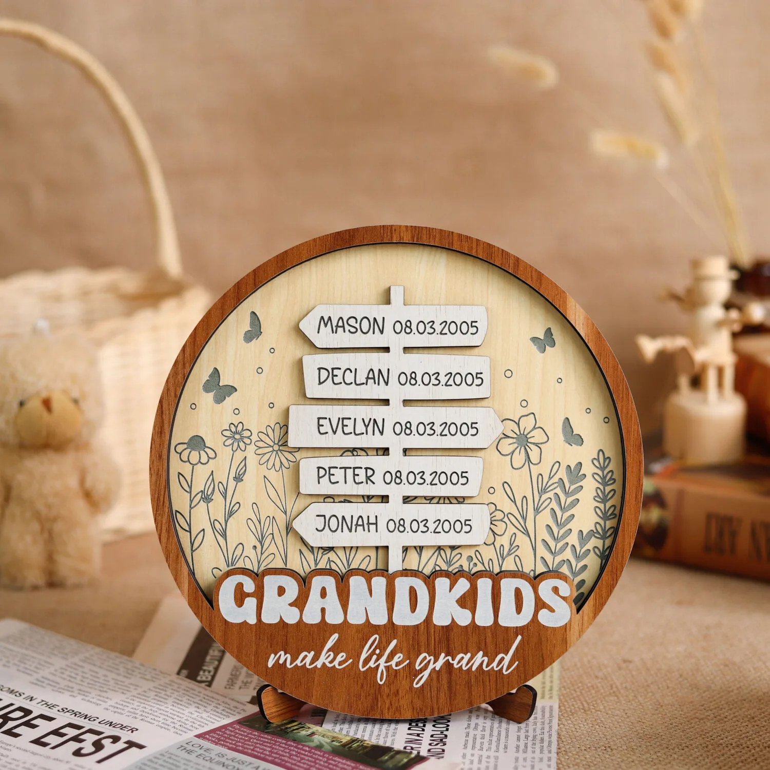 Personalized Grandkids Garden Names Sign - A Blooming Family Keepsake Gift