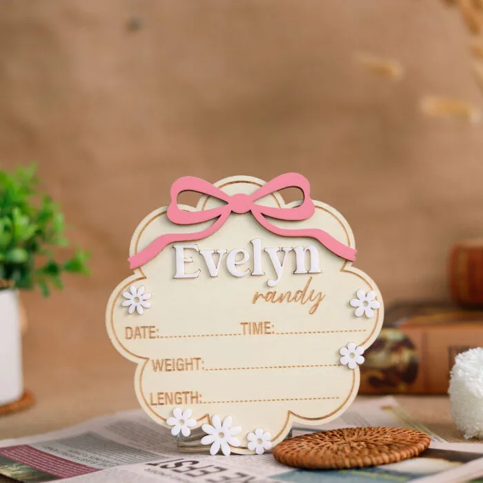 Personalized Daisy Newborn Birth Stats Sign - A Blooming Baby Keepsake Gift