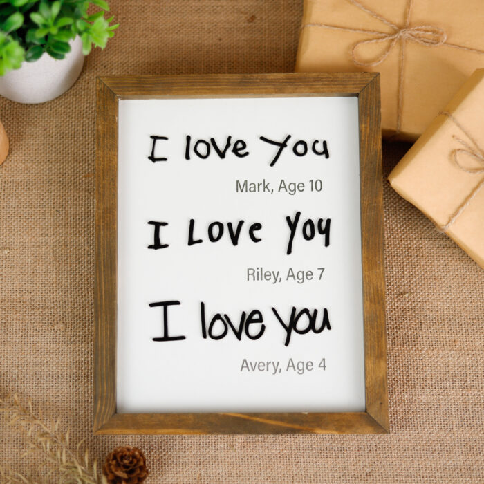 I Love You 3D Handwriting 2-Layer Photo Frame - Unique MDF Wood Gift for Anniversaries & Birthdays, Handcrafted Keepsake - Image 3