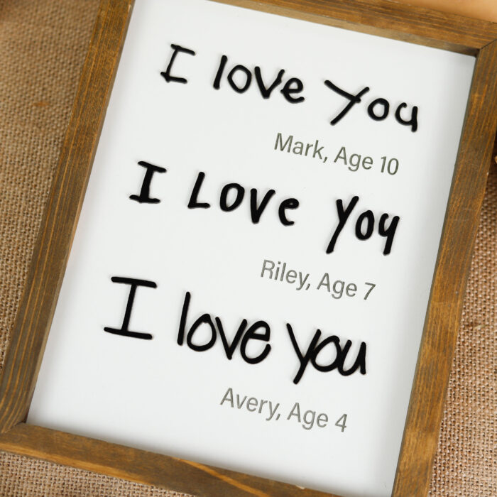 I Love You 3D Handwriting 2-Layer Photo Frame - Unique MDF Wood Gift for Anniversaries & Birthdays, Handcrafted Keepsake - Image 5