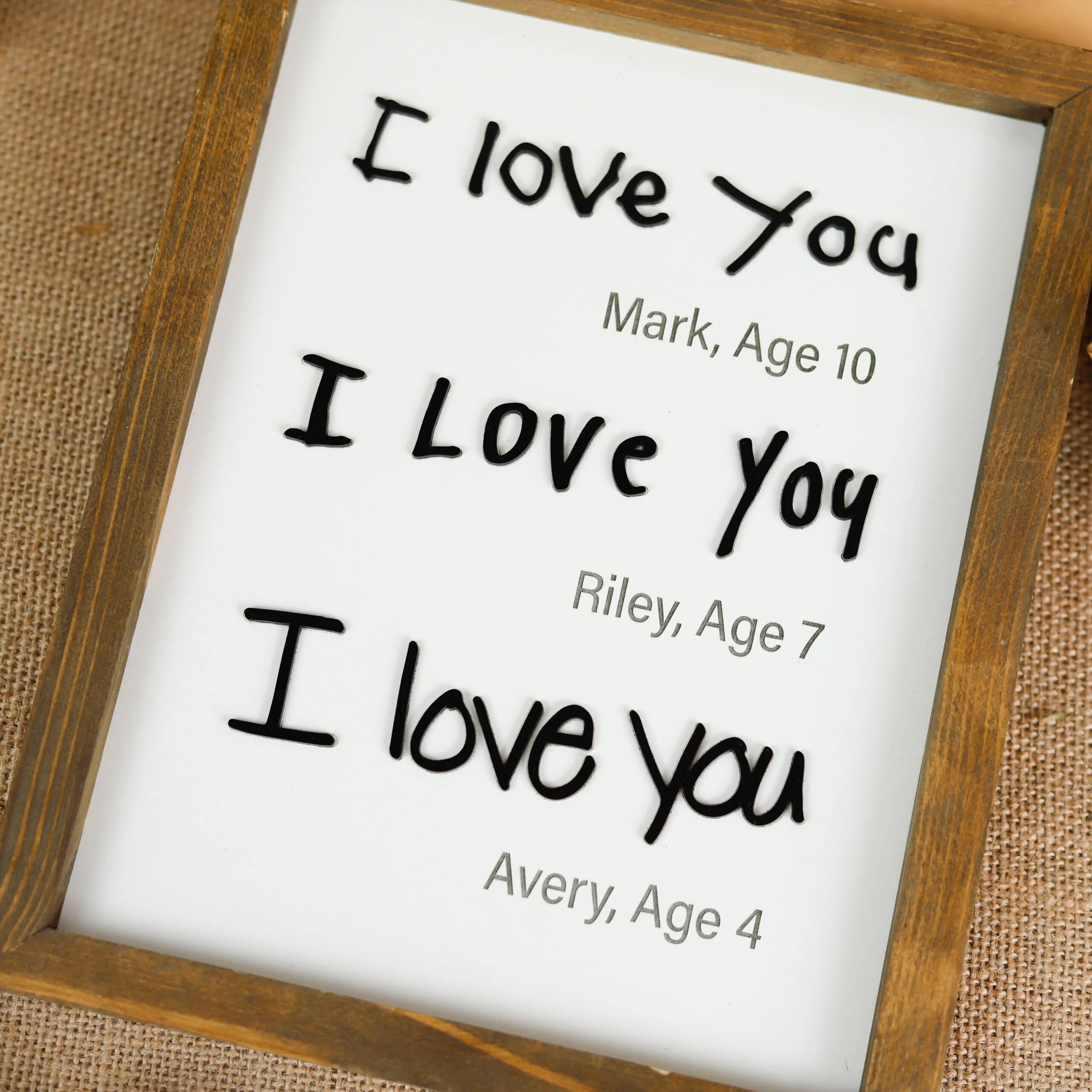 I Love You 3D Handwriting 2-Layer Photo Frame - Unique MDF Wood Gift for Anniversaries & Birthdays, Handcrafted Keepsake - Image 5