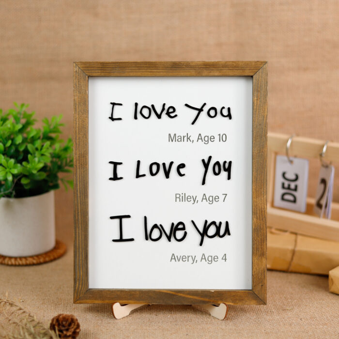 I Love You 3D Handwriting 2-Layer Photo Frame - Unique MDF Wood Gift for Anniversaries & Birthdays, Handcrafted Keepsake - Image 7