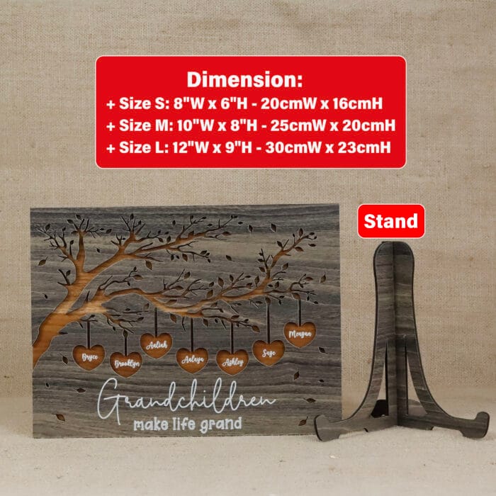 Personalized Grandchild Name Plate with Stand – Personalized Wooden Plate Gift for Grandparents, Personalized Handmade Souvenirs - Image 10