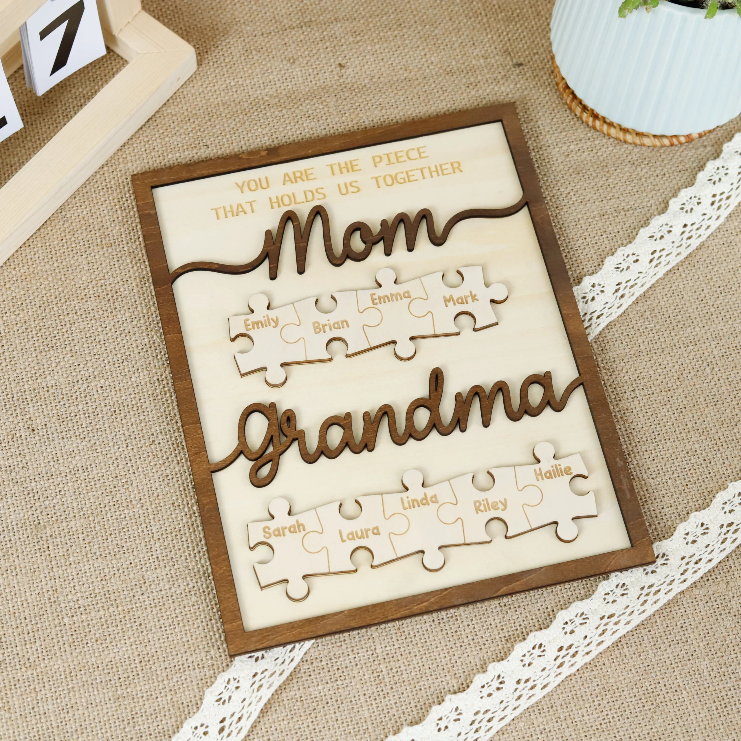 Personalized Mom Grandma Puzzle Frame Mother's Day Gift