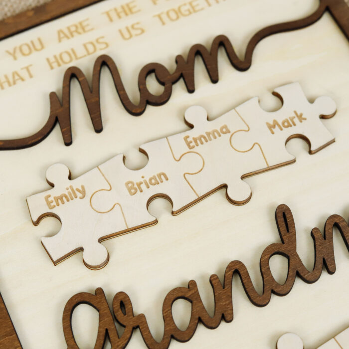 Custom First Mom Now Grandma Puzzle Frame - Personalized Wooden Sign Gift for Mom and Grandma, Handmade Personalized Keepsake - Image 8