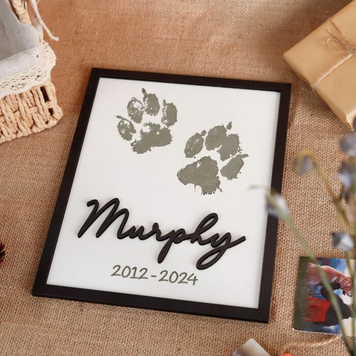 Custom Pet Pawprint Name Plates | Custom Pet Memorial Ornaments | Premium Engraved MDF Ornaments - Image 9