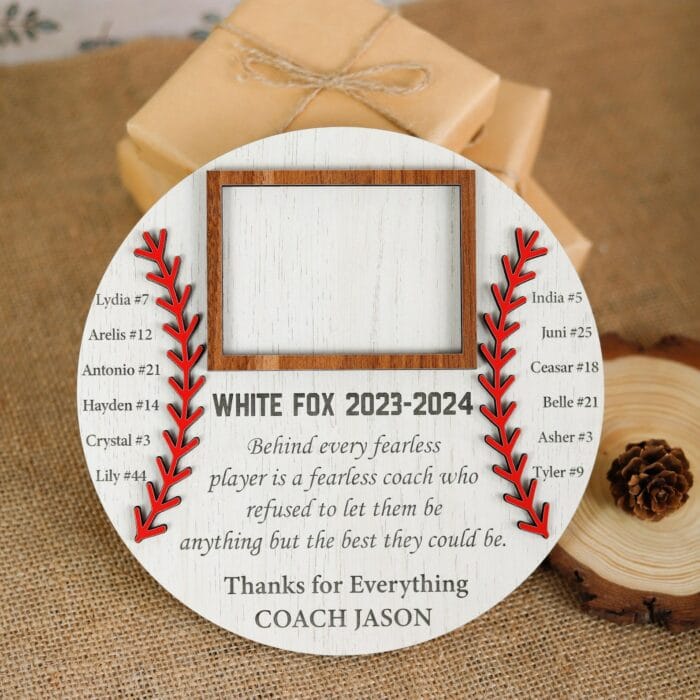 Personalized Baseball Coach Photo Frame | Custom Team Keepsake with Multi-Layer Design | End-of-Season & Appreciation Gift - Image 3