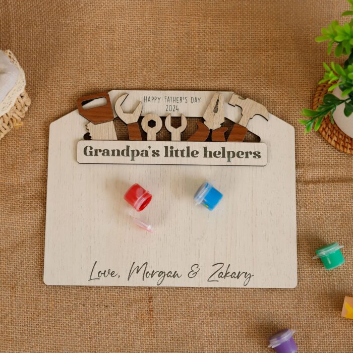 Cherish Grandpa With A Custom Handprint Wooden Sign | Personalized Gift With Nicknames & Grandchildren's Names | Handcrafted Keepsake For Father's Day & Anniversaries - Image 5