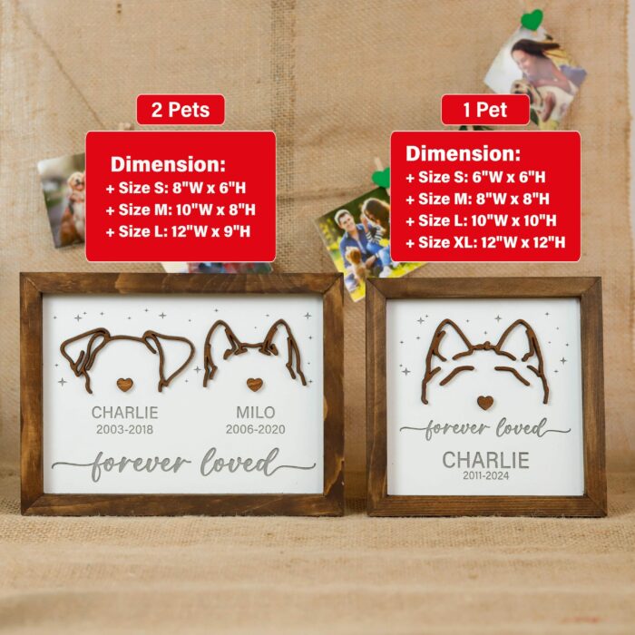 Custom Dog Ear Framed Art | Custom Pet Memorial Wood Ornaments | Unique Gifts for Dog Lovers - Image 6