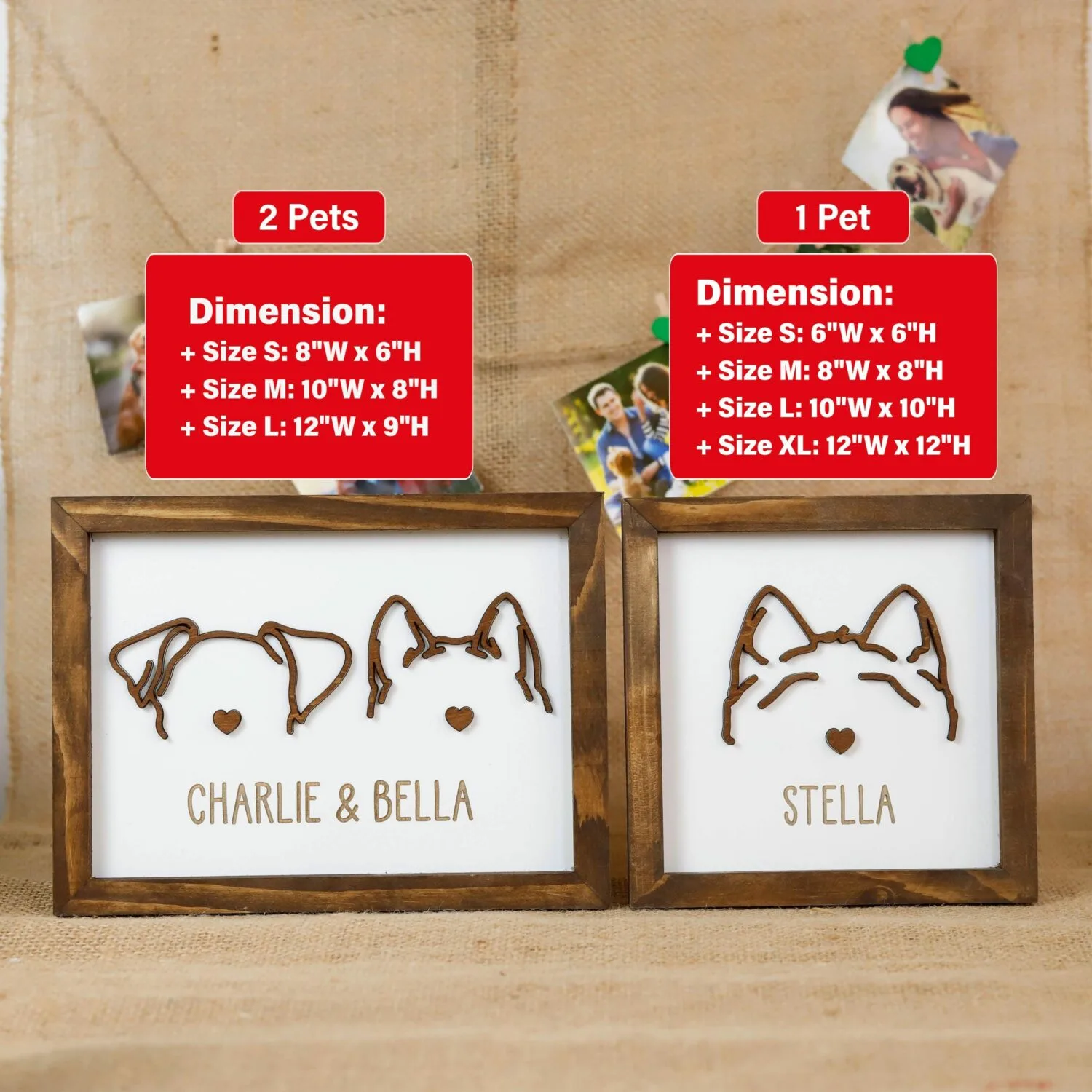 Personalized Dog Ear Artwork | Custom Wood Framed Pet Memorial Decor with Name | Unique Gift for Dog Lovers - Image 5