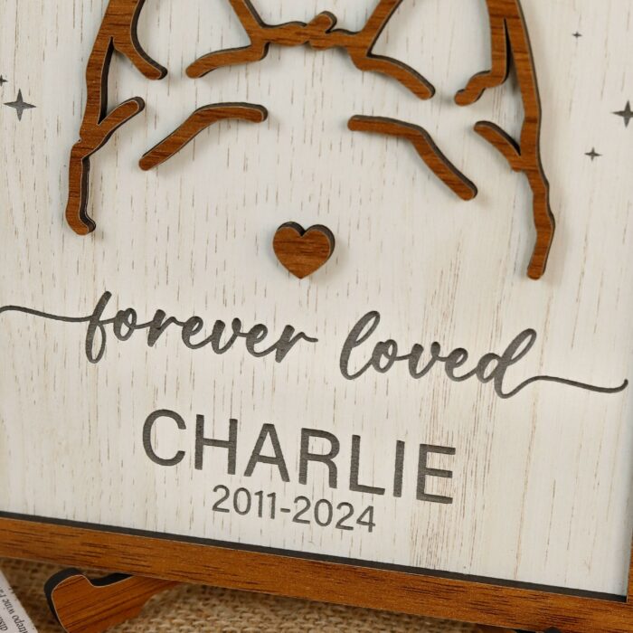 Personalized Dog Ear Art | Custom Wood Pet Memorial Wall Decor | Unique Framed Keepsakes - Image 3