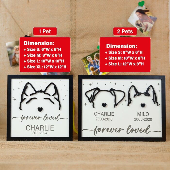 Personalized Dog Ear Art | Custom Wood Pet Memorial Wall Decor | Unique Framed Keepsakes - Image 7