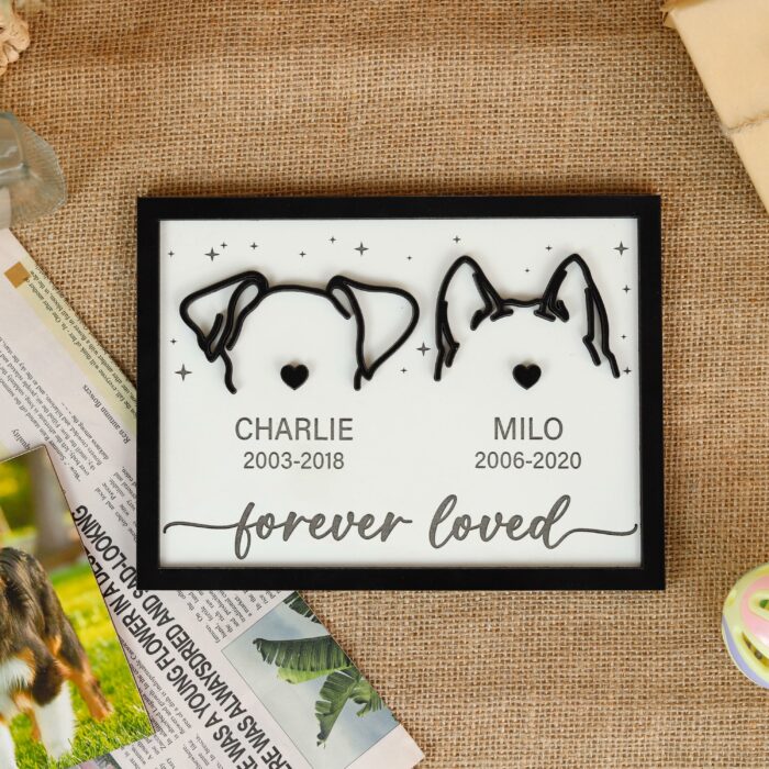 Personalized Dog Ear Art | Custom Wood Pet Memorial Wall Decor | Unique Framed Keepsakes - Image 5