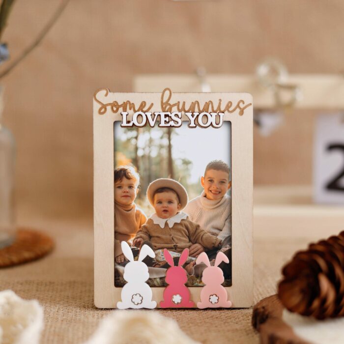 Customized Easter Bunny Magnetic Photo Frame | Unique Spring Decoration | Personalized Photo Display - Image 4