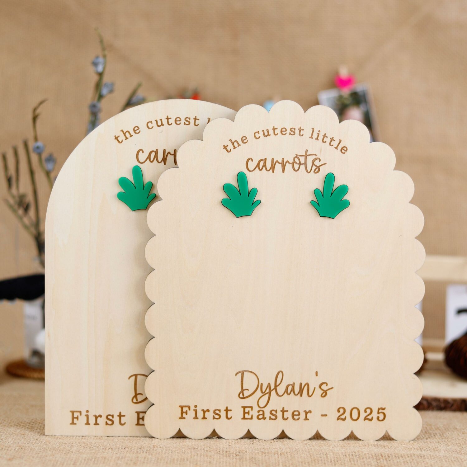 Personalized Baby 2025 Easter Carrot Footprint Sign - Custom Keepsake Craft