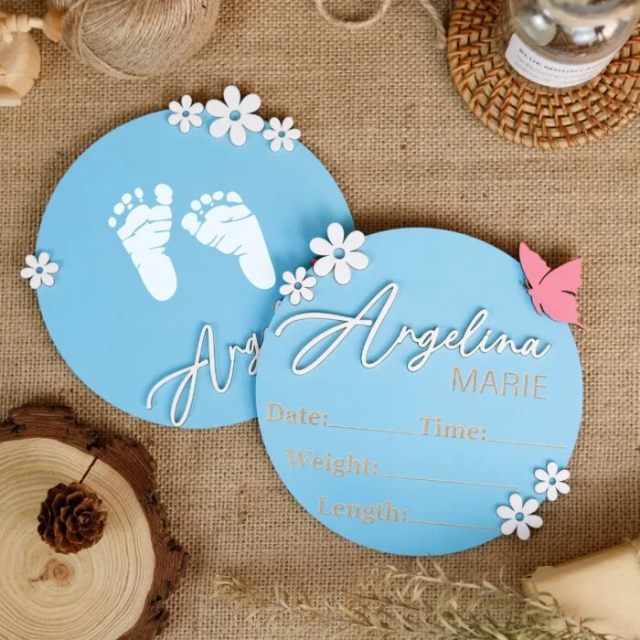 Personalized Colorful Milestone Cards for Newborn - Custom Wooden Baby Keepsake Set