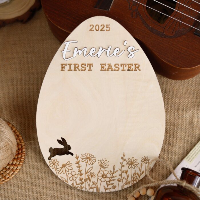 Personalized Easter Baby Footprint Art Sign | Custom Keepsakes | Personalized Footprint Ornaments - Image 9