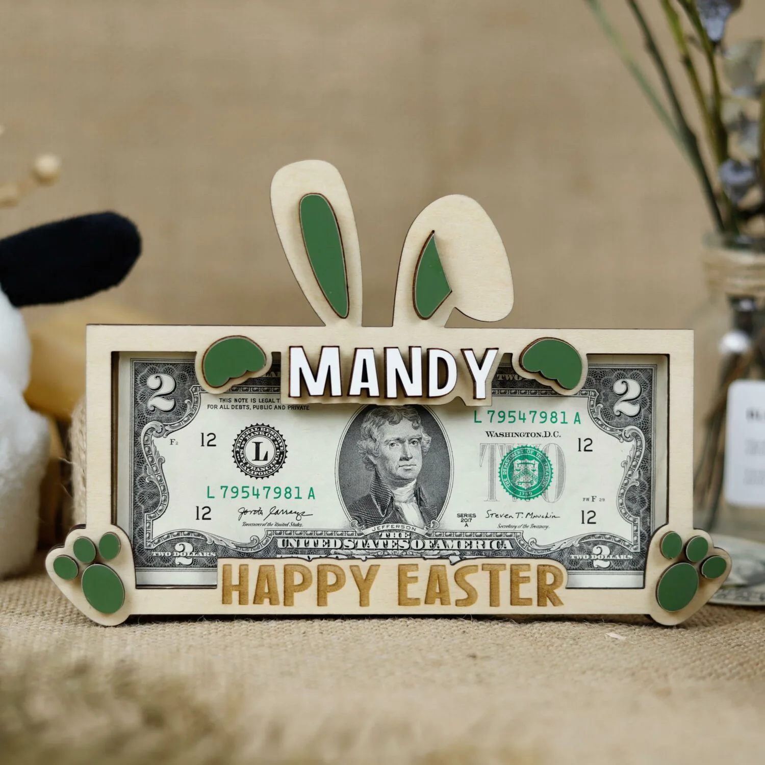 Personalized Rabbit Money Bag | Personalized Rabbit Money Bag for Spring Holidays | Perfect Gift for Easter and Spring | Cute Rabbit Money Bag | Custom Easter Souvenir - Image 11